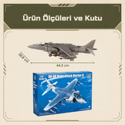 Trumpeter 02285 AV-8B Night Attack Harrier II Maket Model Kit - Thumbnail