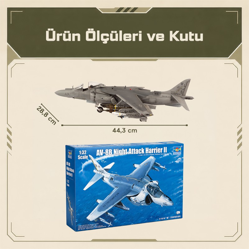 Trumpeter 02285 AV-8B Night Attack Harrier II Maket Model Kit