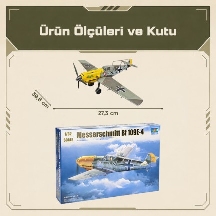 Trumpeter 02289 Messerschmitt Bf 109E-4 Maket Model Kit - Thumbnail