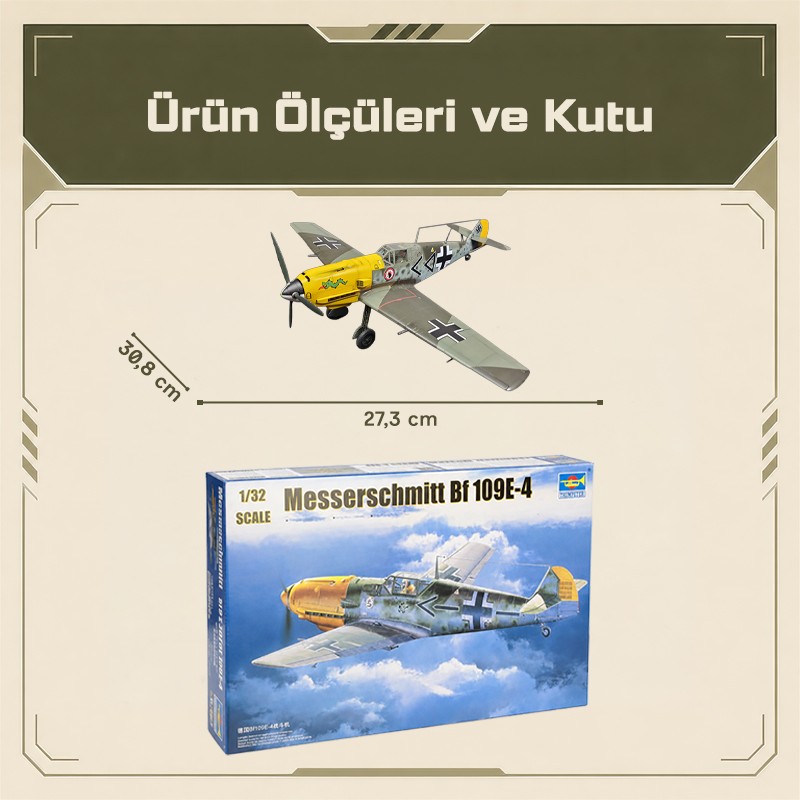 Trumpeter 02289 Messerschmitt Bf 109E-4 Maket Model Kit