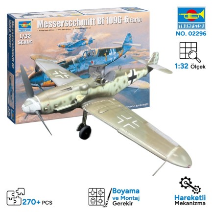 Trumpeter - Trumpeter 02296 Messerschmitt Bf 109G-6(Early) Maket Model Kit