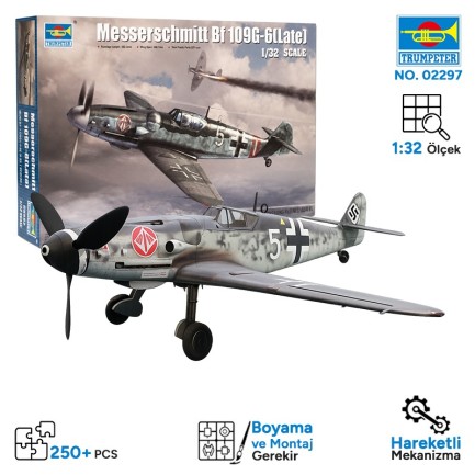 Trumpeter - Trumpeter 02297 Messerschmitt Bf 109G-6(Late) Maket Model Kit