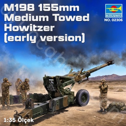 Trumpeter 02306 M198 155mm Medium Towed Howitzer (early version) Maket Model Kit - Thumbnail