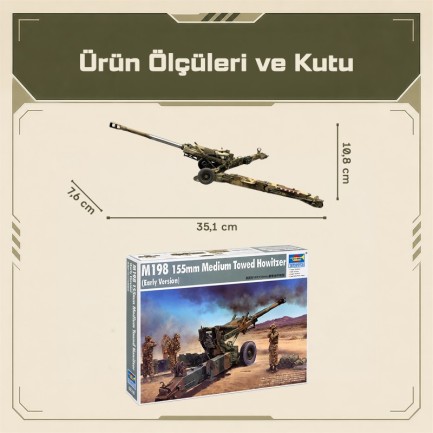 Trumpeter 02306 M198 155mm Medium Towed Howitzer (early version) Maket Model Kit - Thumbnail