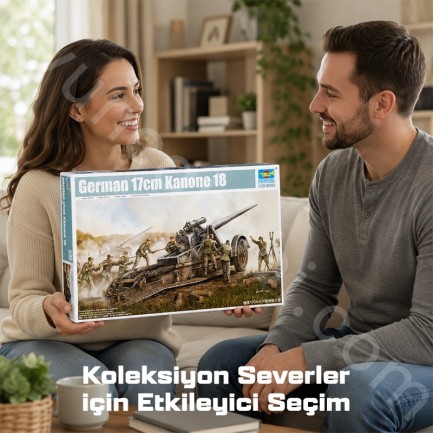 Trumpeter 02313 German 17cm Kanone 18 Heavy Gun Maket Model Kit - Thumbnail