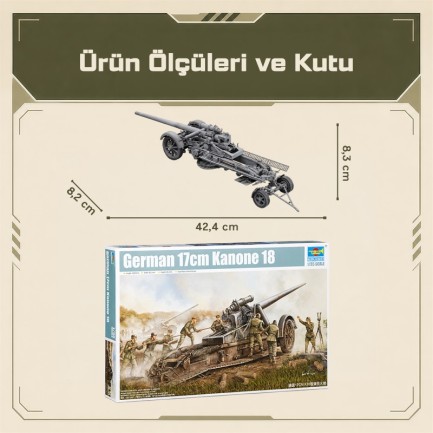 Trumpeter 02313 German 17cm Kanone 18 Heavy Gun Maket Model Kit - Thumbnail