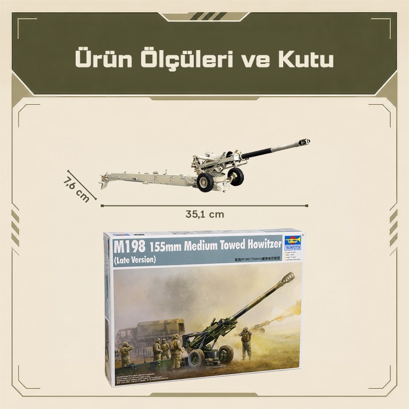 Trumpeter 02319 M198 Medium Towed Howitzer late Maket Model Kit