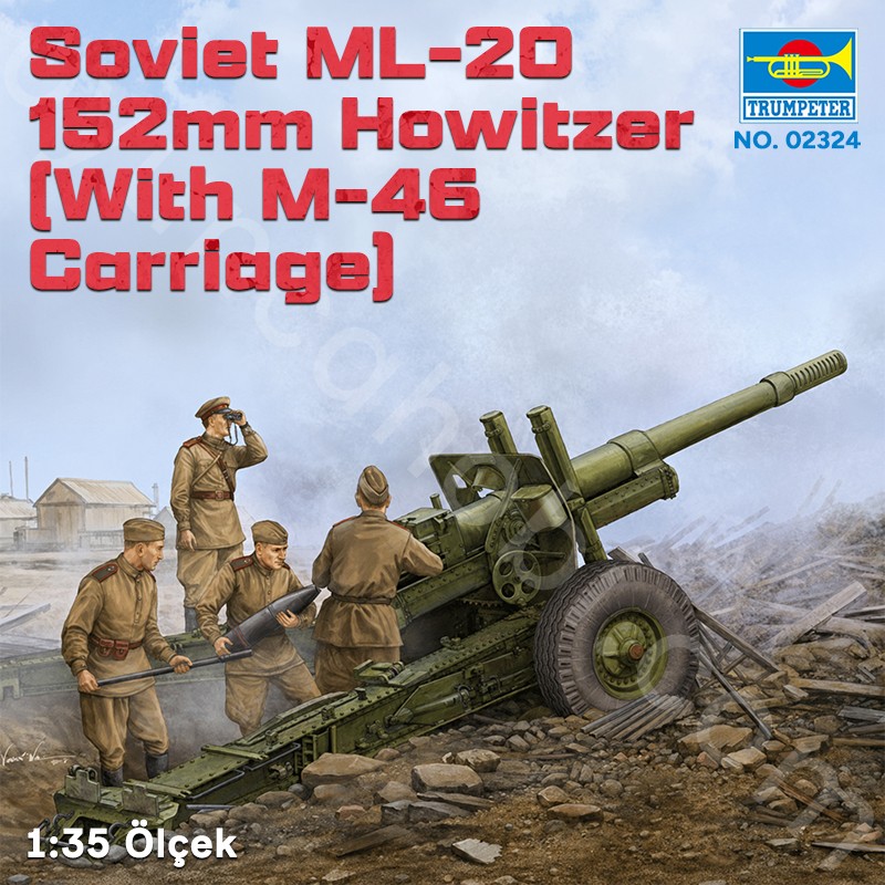 Trumpeter 02324 Soviet ML-20 152mm Howitzer (With M-46 Carriage) Maket Model Kit