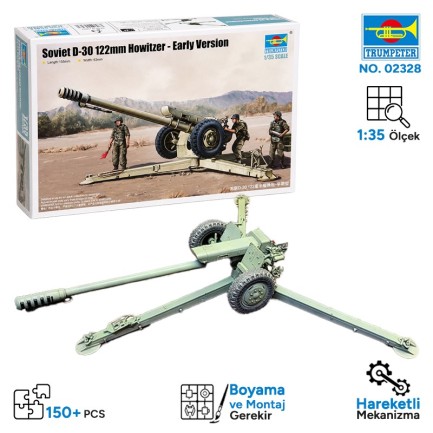 Trumpeter - Trumpeter 02328 Soviet D30 122mm Howitzer - Early Version Maket Model Kit