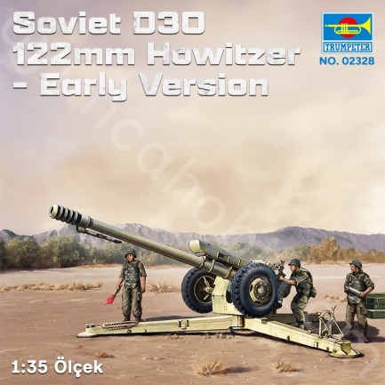 Trumpeter 02328 Soviet D30 122mm Howitzer - Early Version Maket Model Kit - Thumbnail