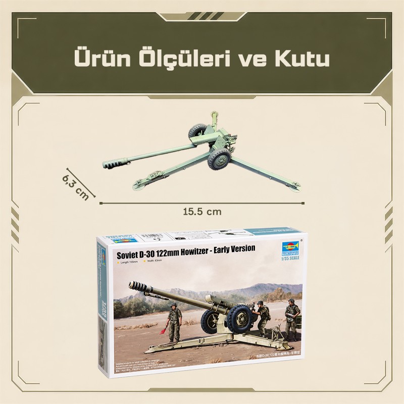Trumpeter 02328 Soviet D30 122mm Howitzer - Early Version Maket Model Kit