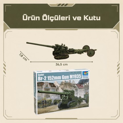 Trumpeter 02338 Soviet Br-2 152mm Gun M1935 Maket Model Kit - Thumbnail