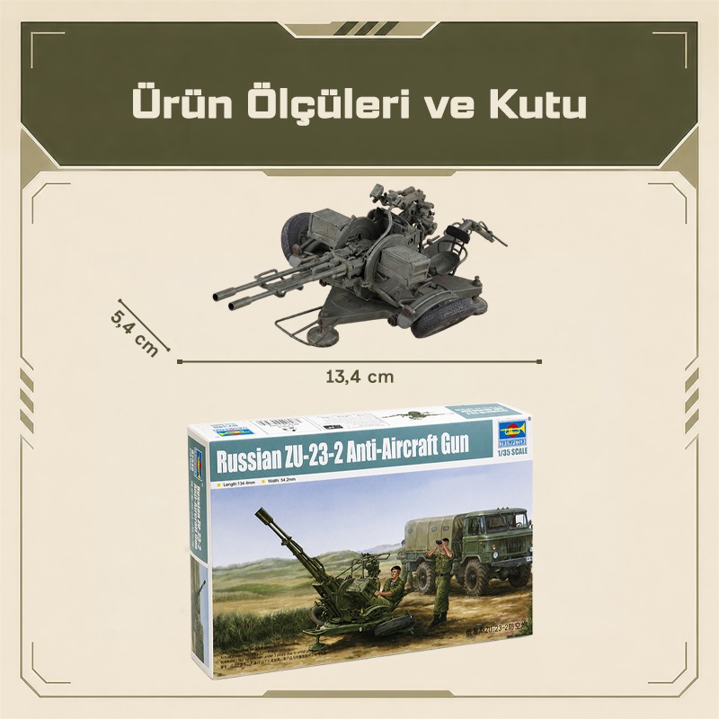 Trumpeter 02348 Russian ZU-23-2 Anti-Aircraft Gun Maket Model Kit