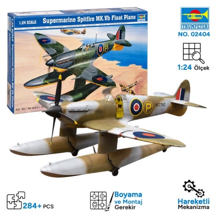 Trumpeter - Trumpeter 02404 Aircraft -Spitfire MK.Vb Float Plane Maket Model Kit