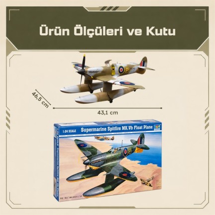 Trumpeter 02404 Aircraft -Spitfire MK.Vb Float Plane Maket Model Kit - Thumbnail