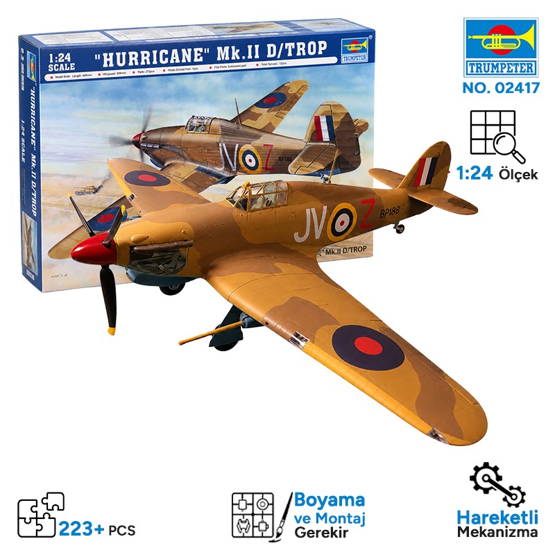 Trumpeter 02417 Hawker Hurricane ?D Trop Maket Model Kit