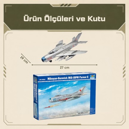 Trumpeter 02804 Aircraft-Mig-19PM Famer E Maket Model Kit - Thumbnail