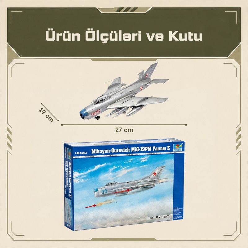 Trumpeter 02804 Aircraft-Mig-19PM Famer E Maket Model Kit