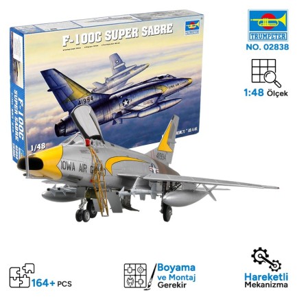 Trumpeter - Trumpeter 02838 F-100C Super Sabre Maket Model Kit
