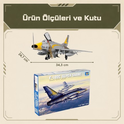 Trumpeter 02838 F-100C Super Sabre Maket Model Kit - Thumbnail