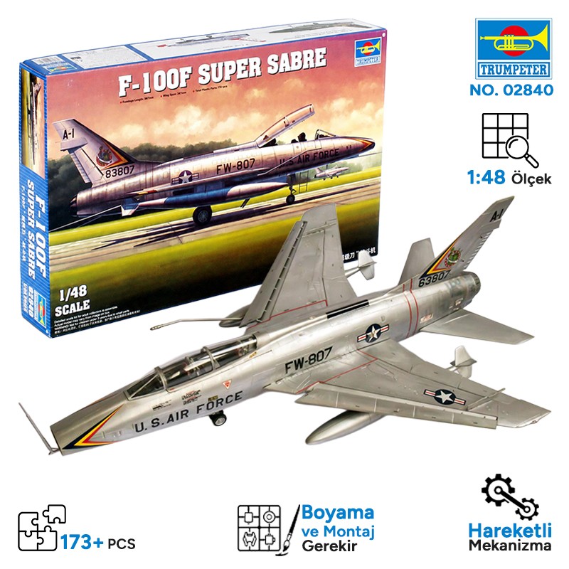 Trumpeter 02840 F-100F Super Sabre Maket Model Kit