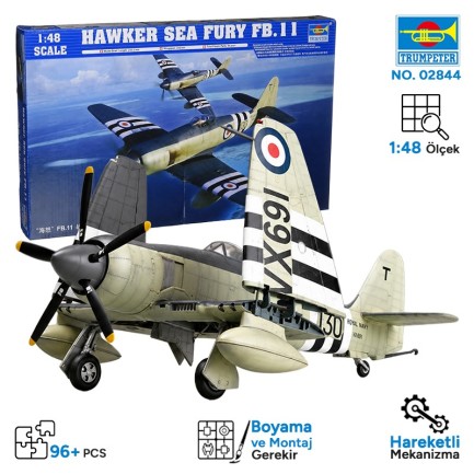 Trumpeter - Trumpeter 02844 Hawker Sea Fury FB.11 Maket Model Kit