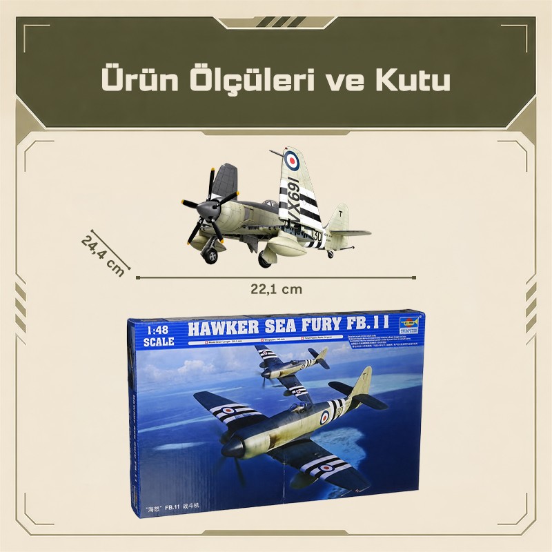 Trumpeter 02844 Hawker Sea Fury FB.11 Maket Model Kit