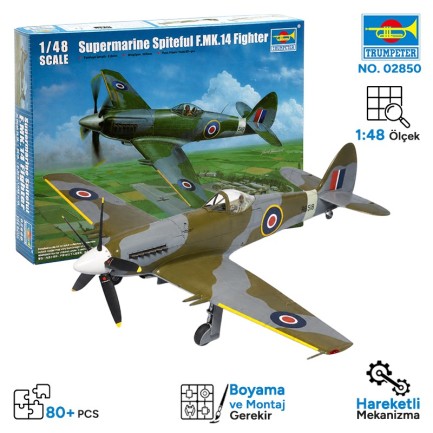 Trumpeter - Trumpeter 02850 Supermarine Spiteful F.MK.14 Fighter Maket Model Kit