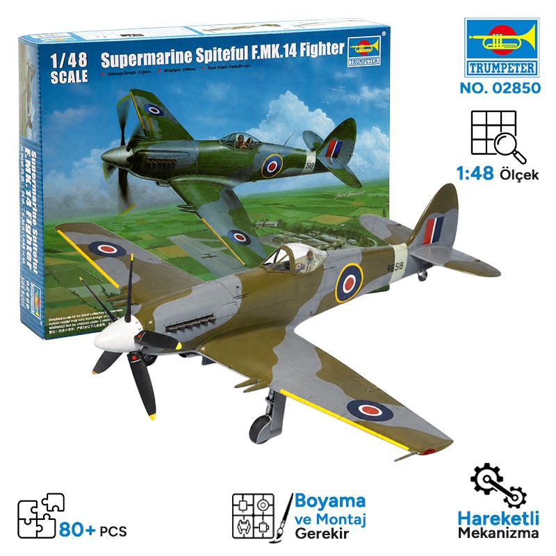 Trumpeter 02850 Supermarine Spiteful F.MK.14 Fighter Maket Model Kit