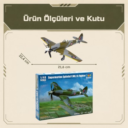 Trumpeter 02850 Supermarine Spiteful F.MK.14 Fighter Maket Model Kit - Thumbnail