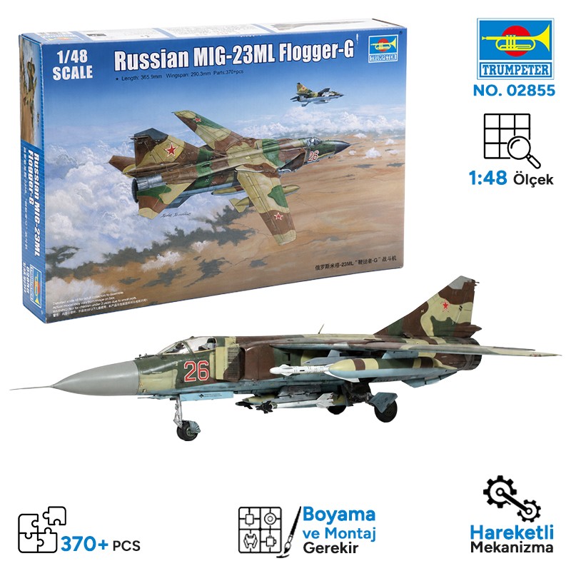 Trumpeter 02855 Russian MIG-23ML Flogger-G Maket Model Kit
