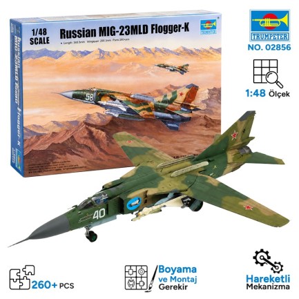 Trumpeter - Trumpeter 02856 Russian MIG-23MLD Flogger-K Maket Model Kit