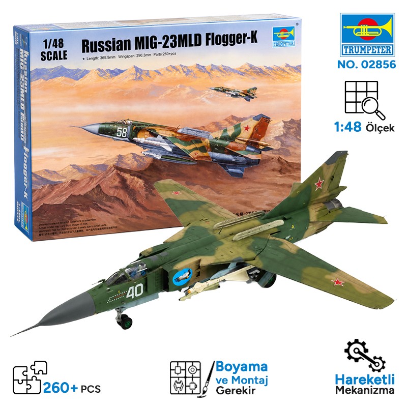 Trumpeter 02856 Russian MIG-23MLD Flogger-K Maket Model Kit
