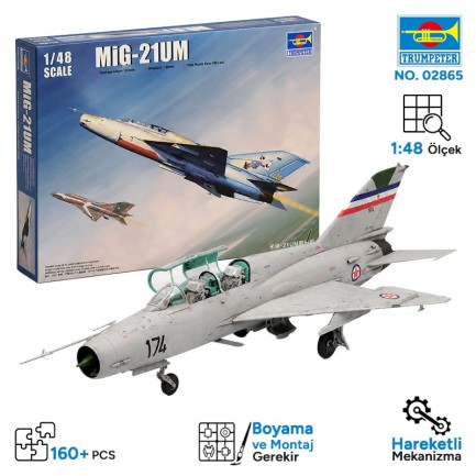 Trumpeter - Trumpeter 02865 MiG-21UM Fighter Maket Model Kit