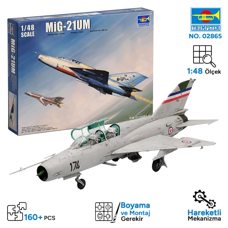 Trumpeter 02865 MiG-21UM Fighter Maket Model Kit
