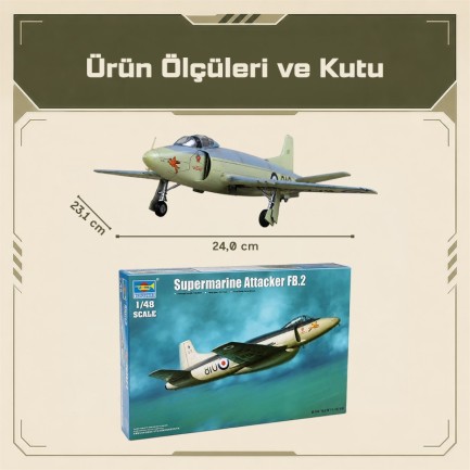 Trumpeter 02867 Supermarine Attacker FB.2 Fighter Maket Model Kit - Thumbnail