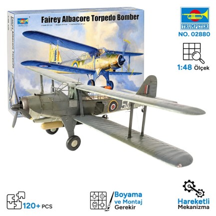 Trumpeter - Trumpeter 02880 Fairey Albacore Torpedo Bomber Maket Model Kit
