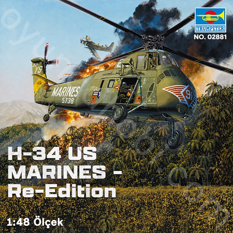 Trumpeter 02881 H-34 US MARINES - Re-Edition Maket Model Kit