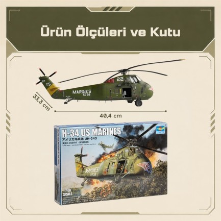 Trumpeter 02881 H-34 US MARINES - Re-Edition Maket Model Kit - Thumbnail