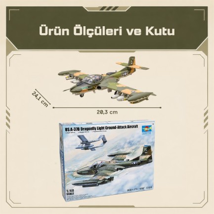 Trumpeter 02889 A-37B Dragonfly Light Ground-Attack Aircraft Maket Model Kit - Thumbnail