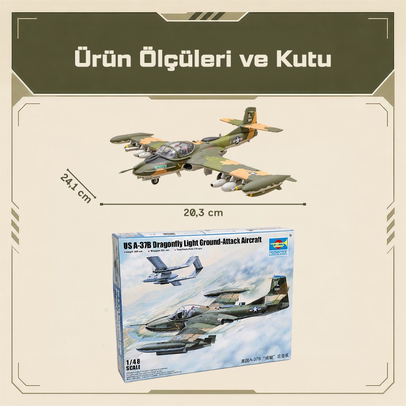 Trumpeter 02889 A-37B Dragonfly Light Ground-Attack Aircraft Maket Model Kit