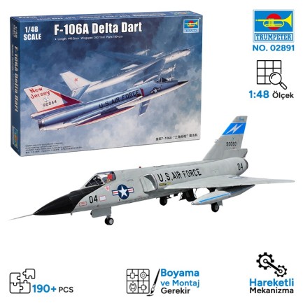 Trumpeter - Trumpeter 02891 F-106A Delta Dart Maket Model Kit