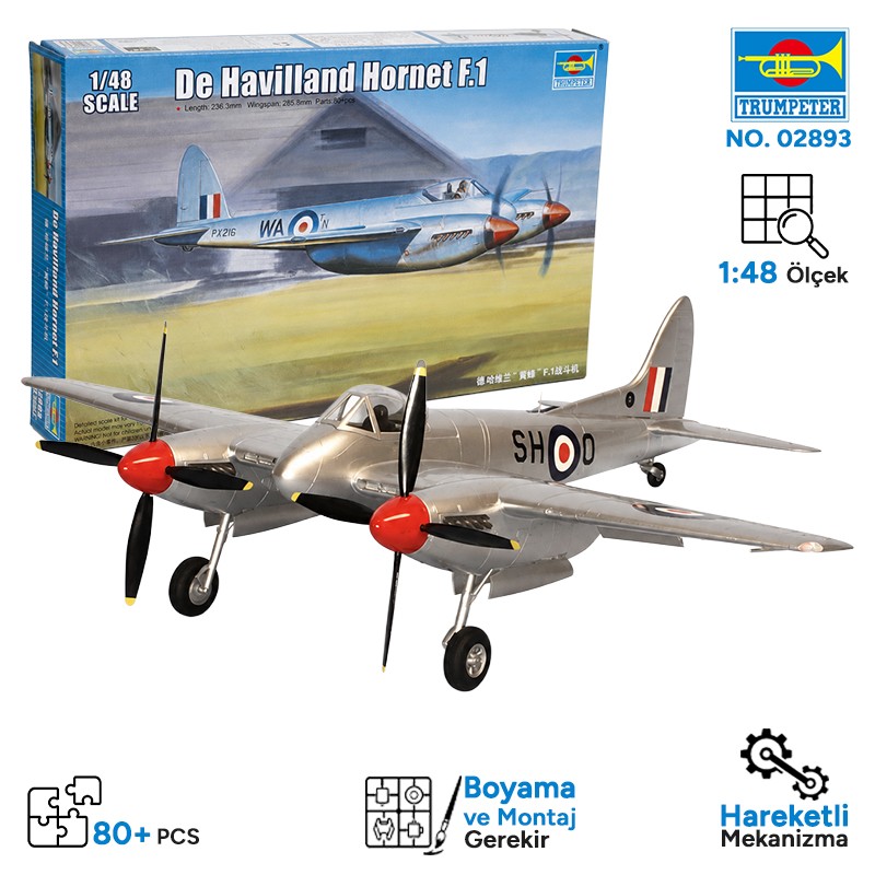 Trumpeter 02893 De Havilland Hornet F.1 Maket Model Kit