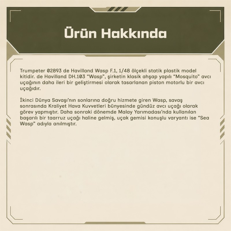 Trumpeter 02893 De Havilland Hornet F.1 Maket Model Kit