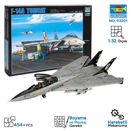 Trumpeter - Trumpeter 03201 F-14A Tomcat Maket Model Kit