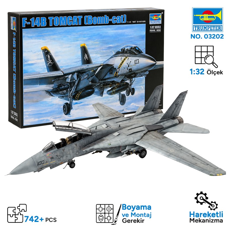 Trumpeter 03202 F-14B Tomcat Maket Model Kit
