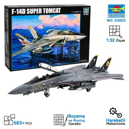 Trumpeter - Trumpeter 03203 F-14D Super Tomcat Maket Model Kit