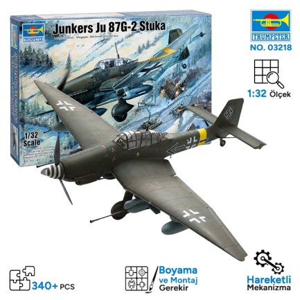 Trumpeter - Trumpeter 03218 Junkers Ju-87G-2 Stuka Maket Model Kit