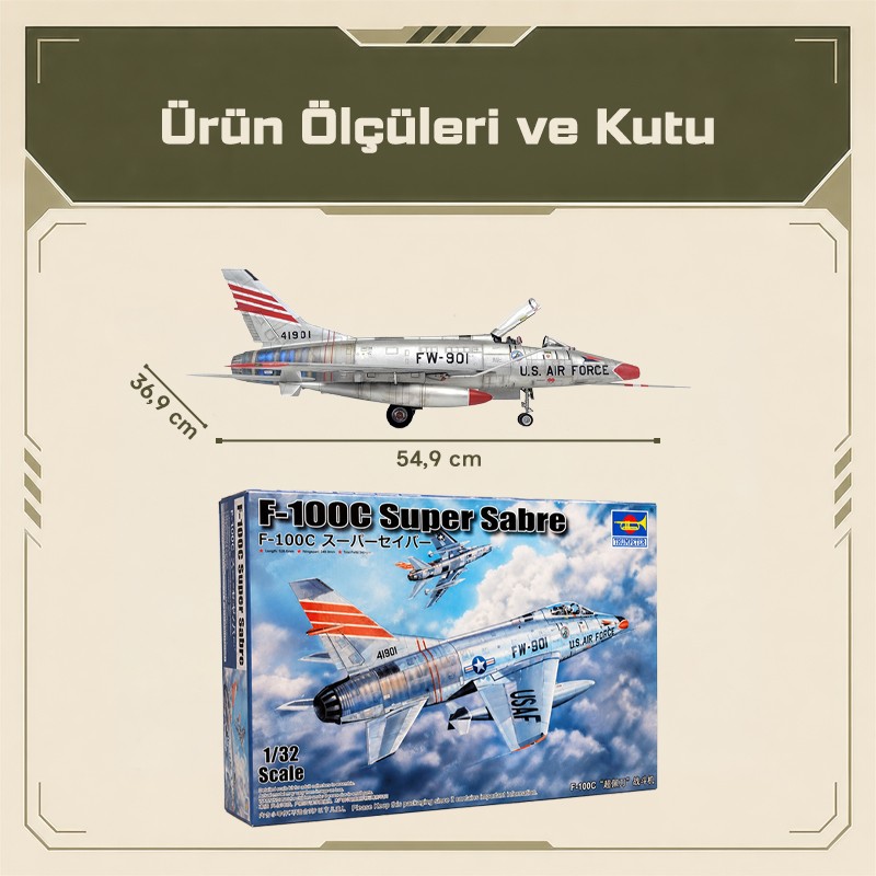 Trumpeter 03221 F-100C Super Sabre Maket Model Kit