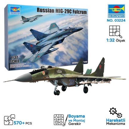 Trumpeter - Trumpeter 03224 Russian MIG-29C Fulcrum Maket Model Kit